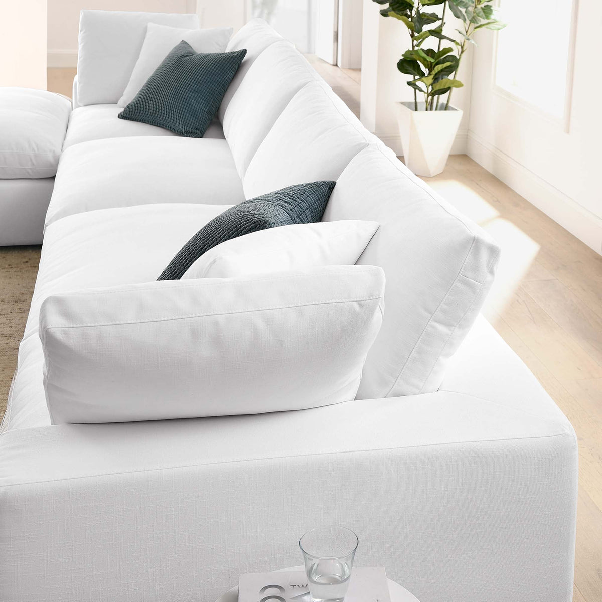 Commix 5 Piece Down Filled Overstuffed Sectional Sofa