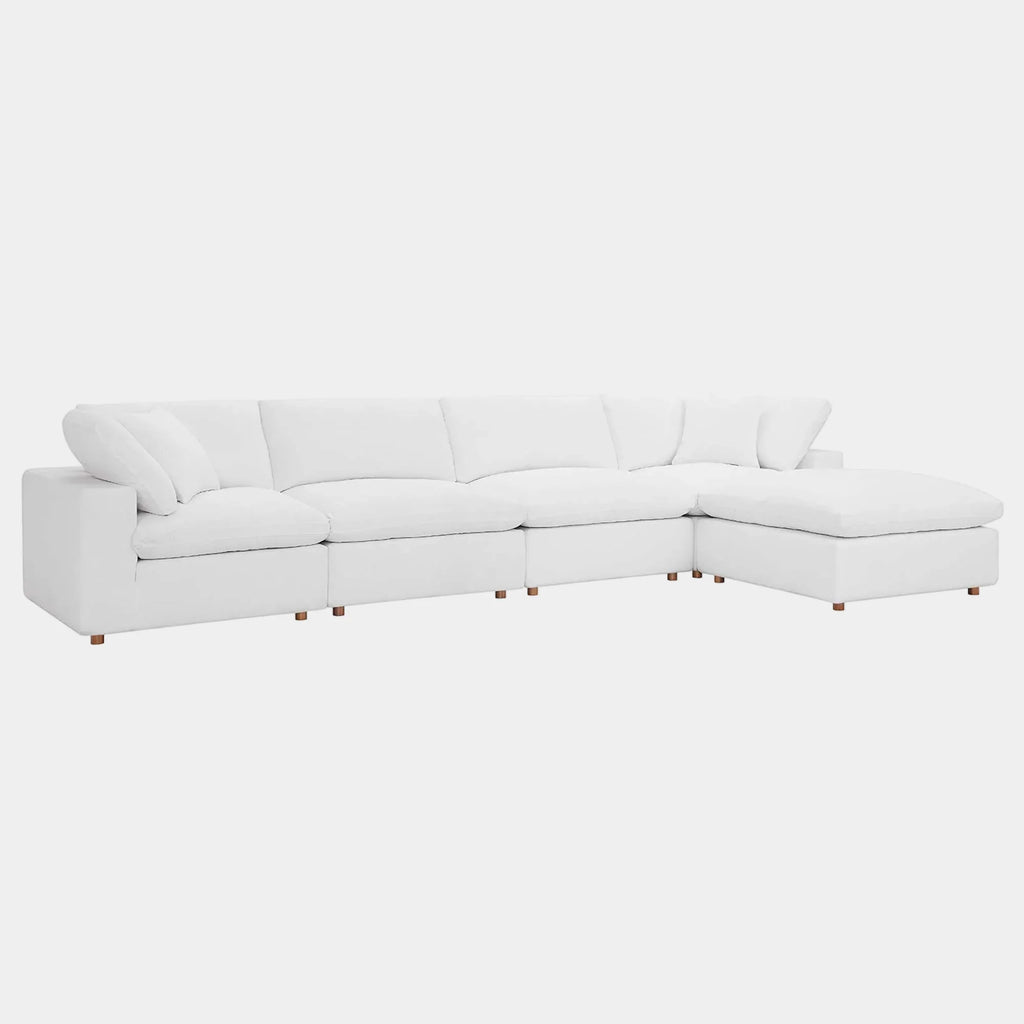 Commix 5 Piece Down Filled Overstuffed Sectional Sofa