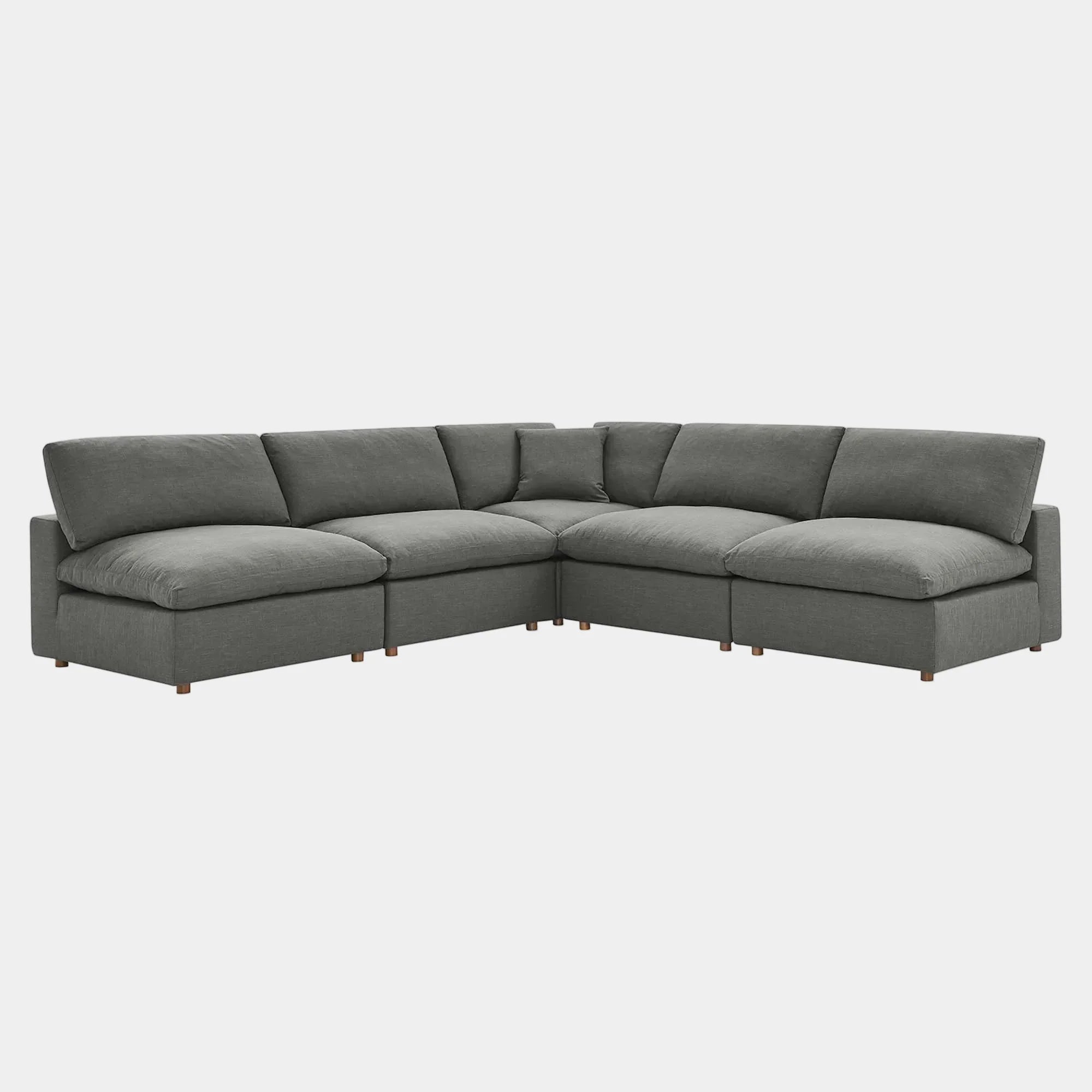 Commix 5-Piece Down Filled Overstuffed Armless Sectional Sofa