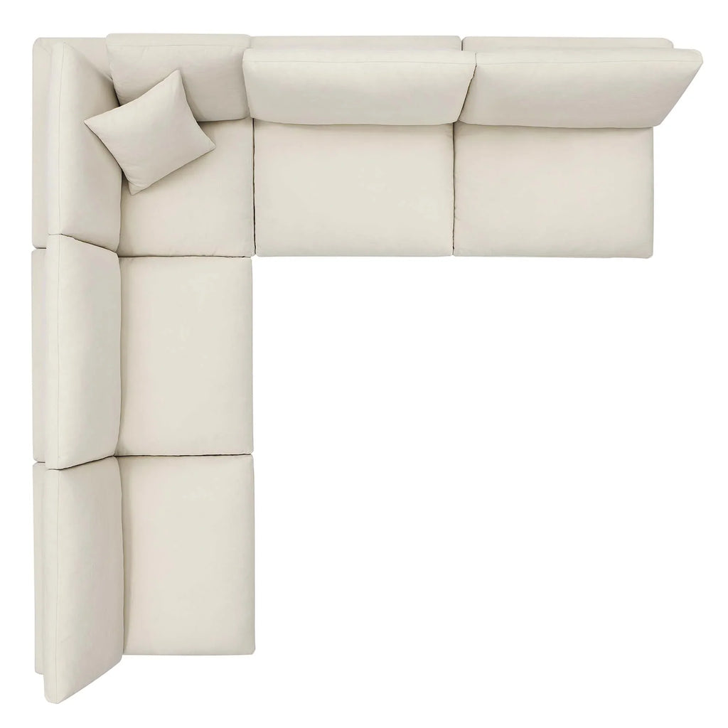 Commix 5-Piece Down Filled Overstuffed Armless Sectional Sofa