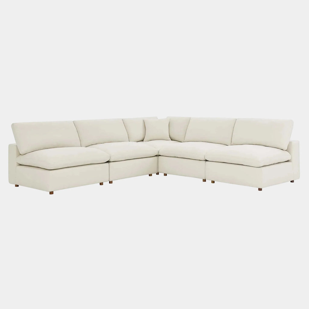 Commix 5-Piece Down Filled Overstuffed Armless Sectional Sofa