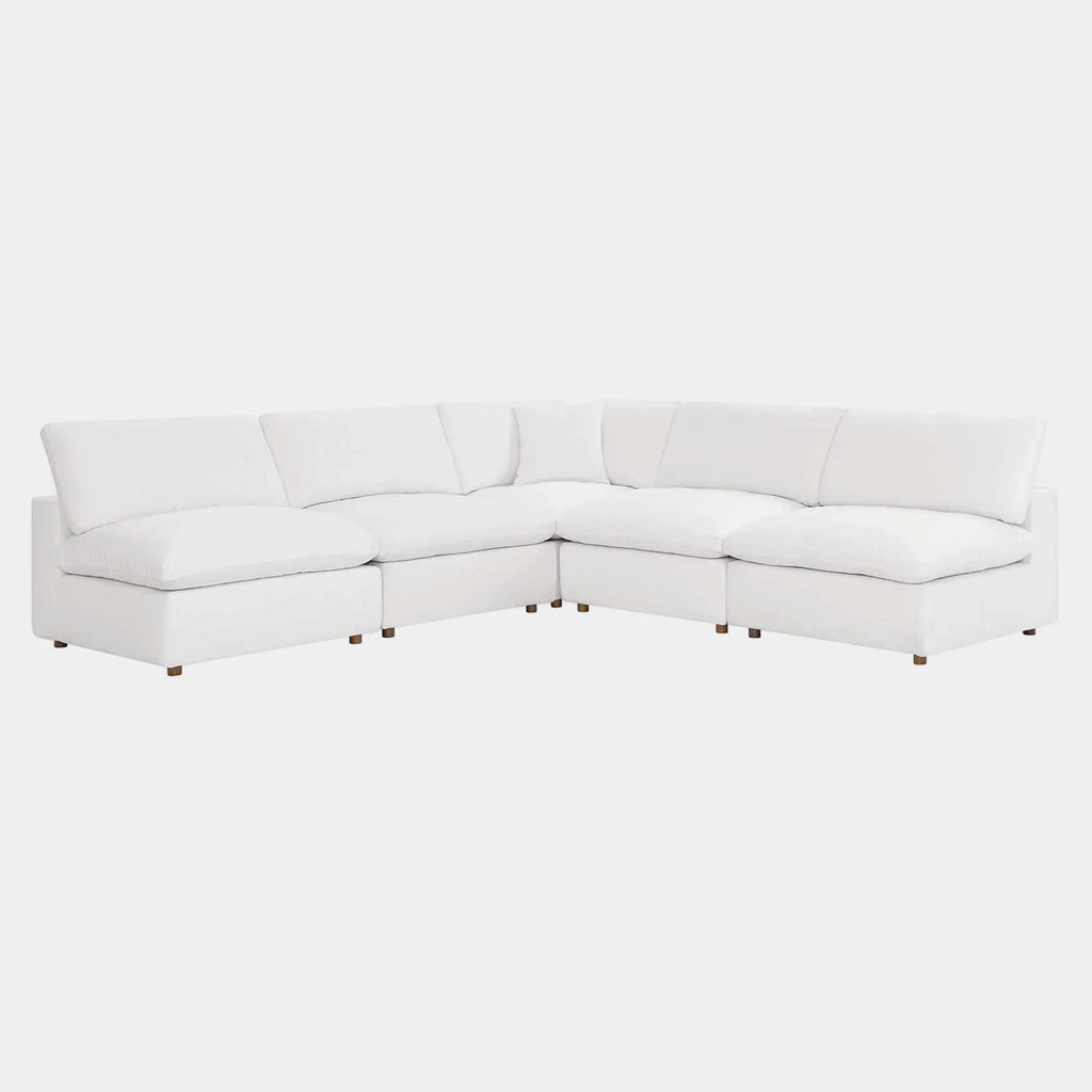 Commix 5-Piece Down Filled Overstuffed Armless Sectional Sofa