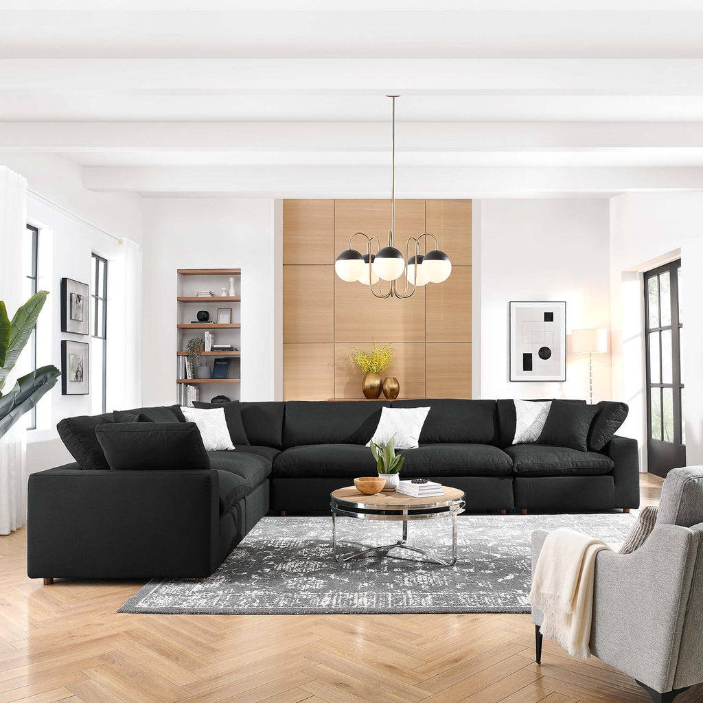 Commix 6 Piece Down Filled Overstuffed Sectional Sofa