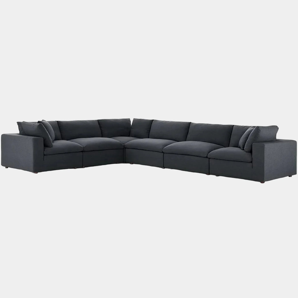 Commix 6 Piece Down Filled Overstuffed Sectional Sofa