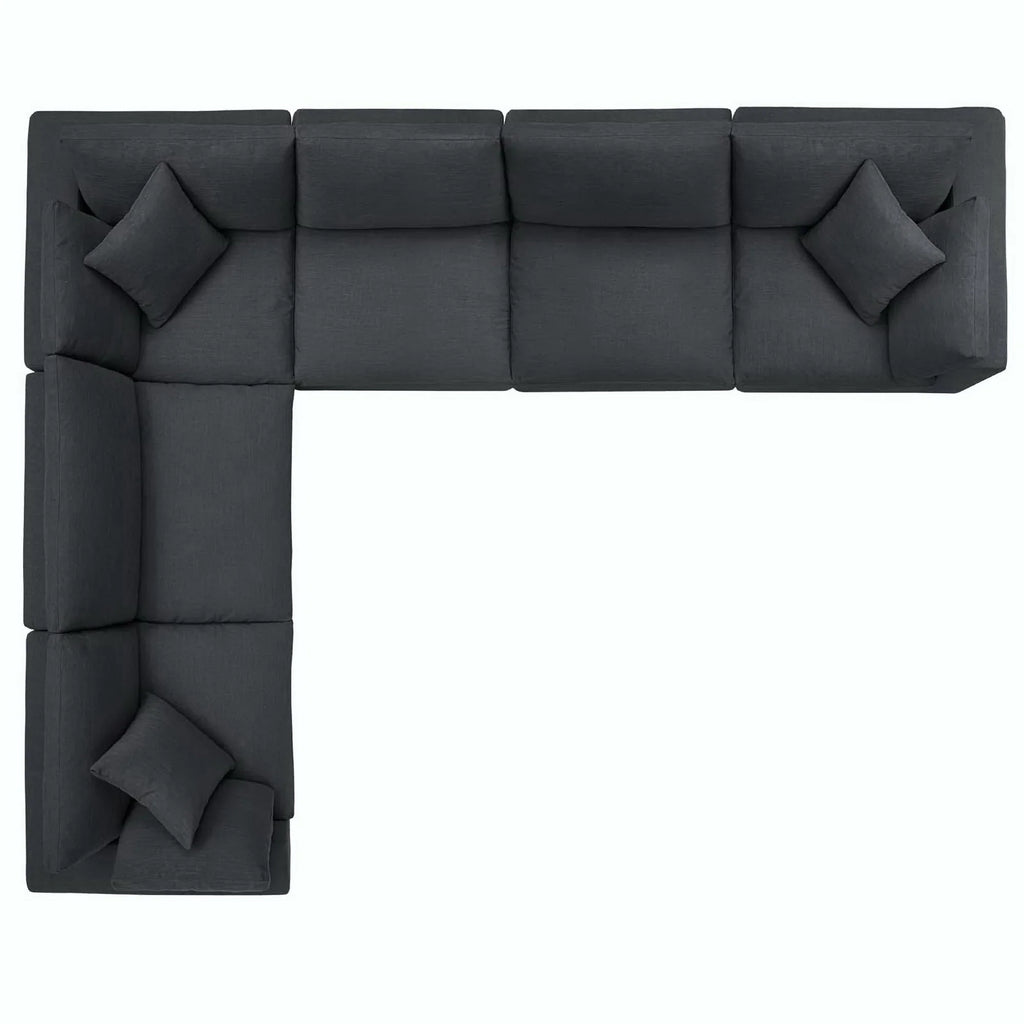 Commix 6 Piece Down Filled Overstuffed Sectional Sofa