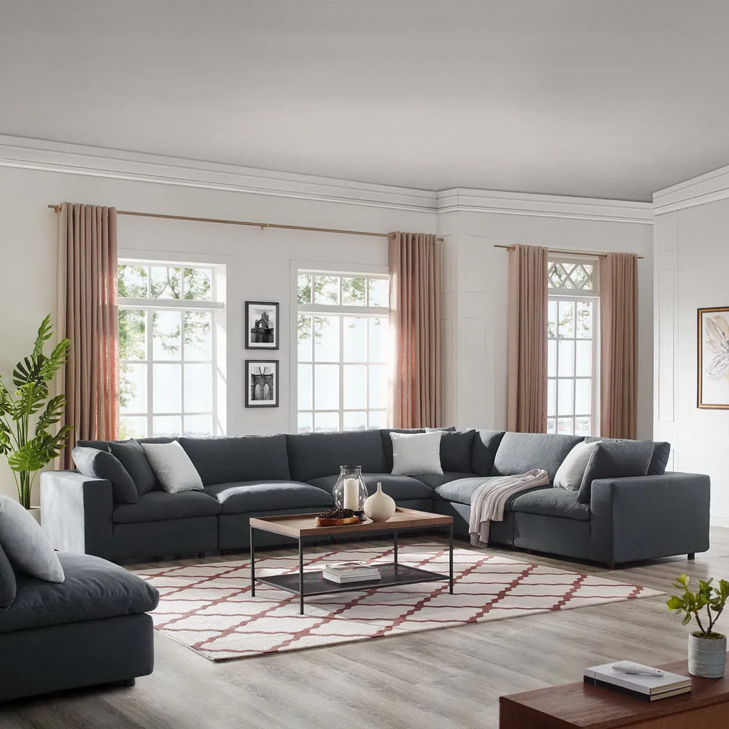Commix 6 Piece Down Filled Overstuffed Sectional Sofa