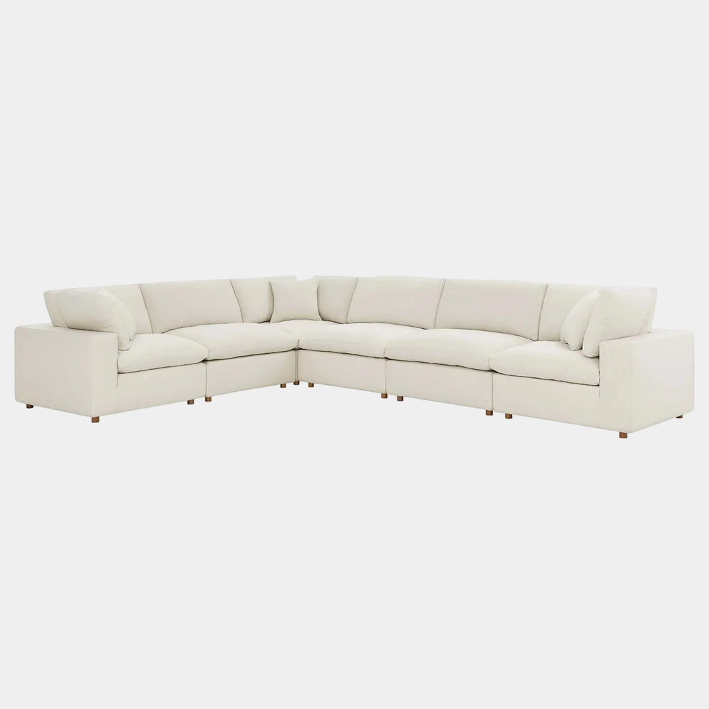 Commix 6 Piece Down Filled Overstuffed Sectional Sofa