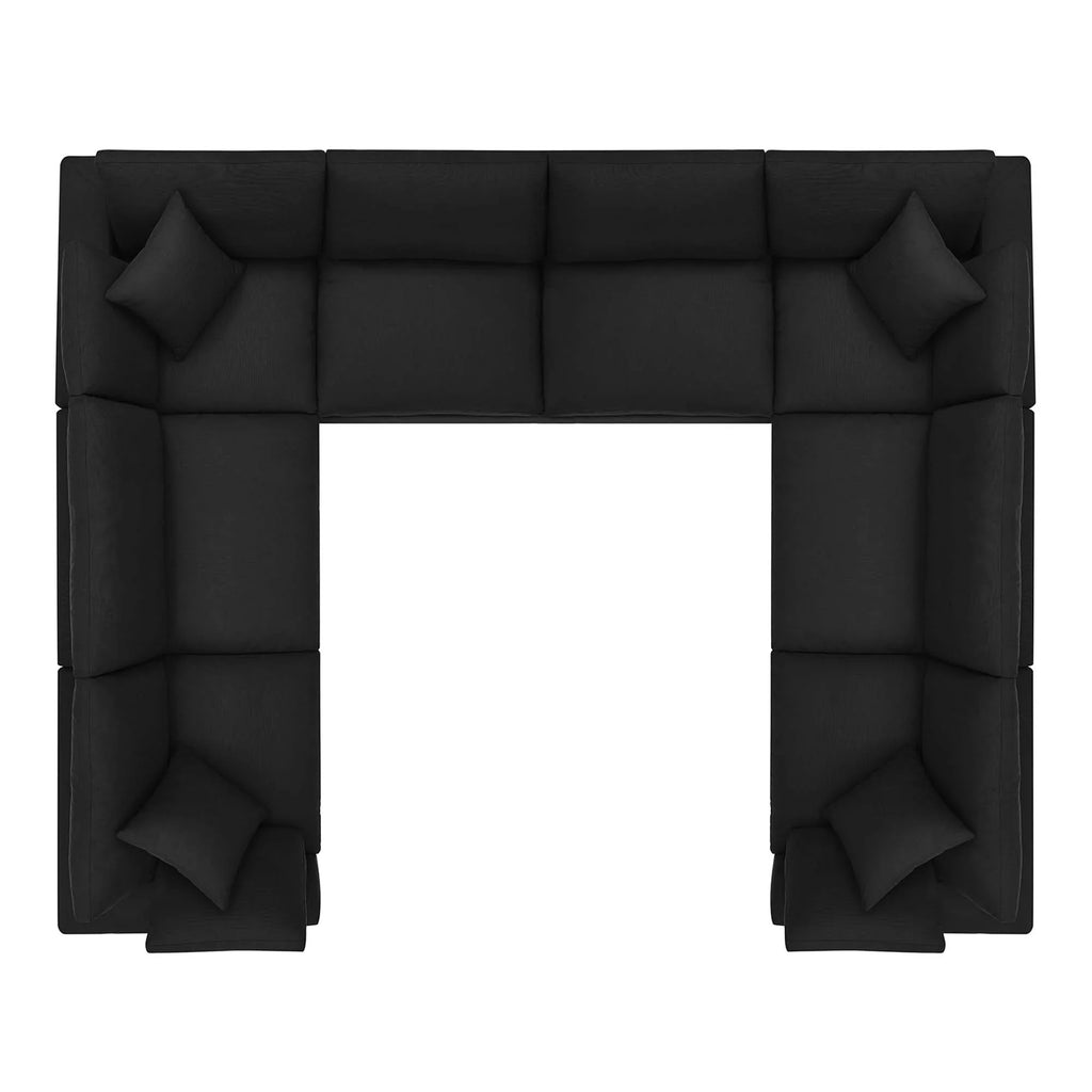 Commix 8-Piece Down Filled Overstuffed Sectional Sofa