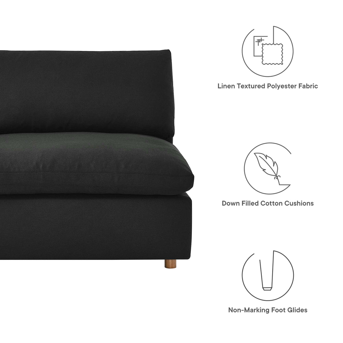 Commix 8-Piece Down Filled Overstuffed Sectional Sofa
