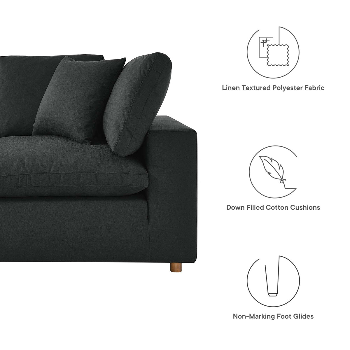 Commix 8-Piece Down Filled Overstuffed Sectional Sofa
