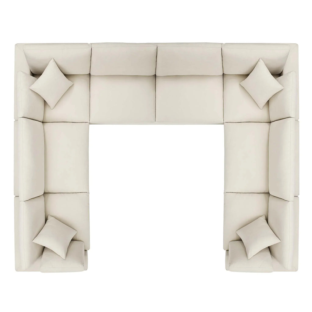 Commix 8-Piece Down Filled Overstuffed Sectional Sofa
