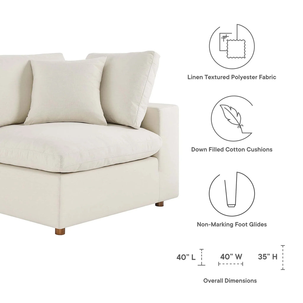 Commix 8-Piece Down Filled Overstuffed Sectional Sofa