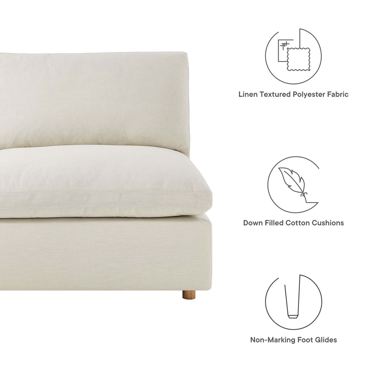 Commix 8-Piece Down Filled Overstuffed Sectional Sofa
