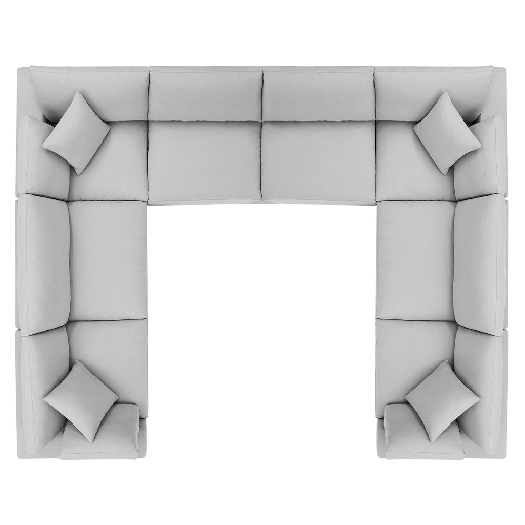 Commix 8-Piece Down Filled Overstuffed Sectional Sofa