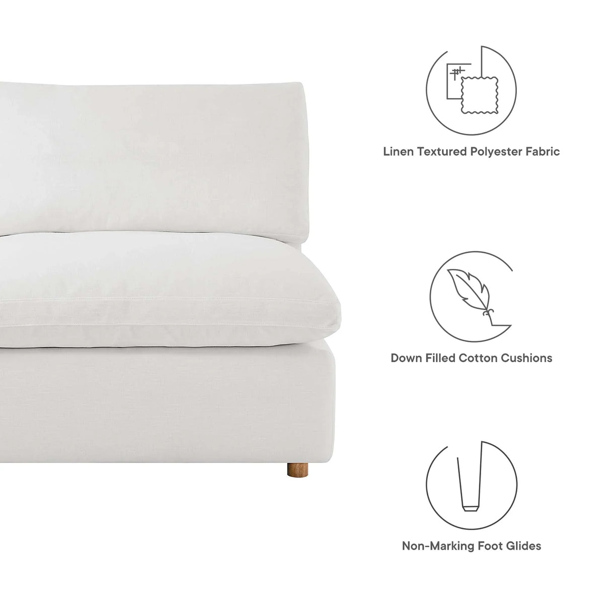 Commix 8-Piece Down Filled Overstuffed Sectional Sofa