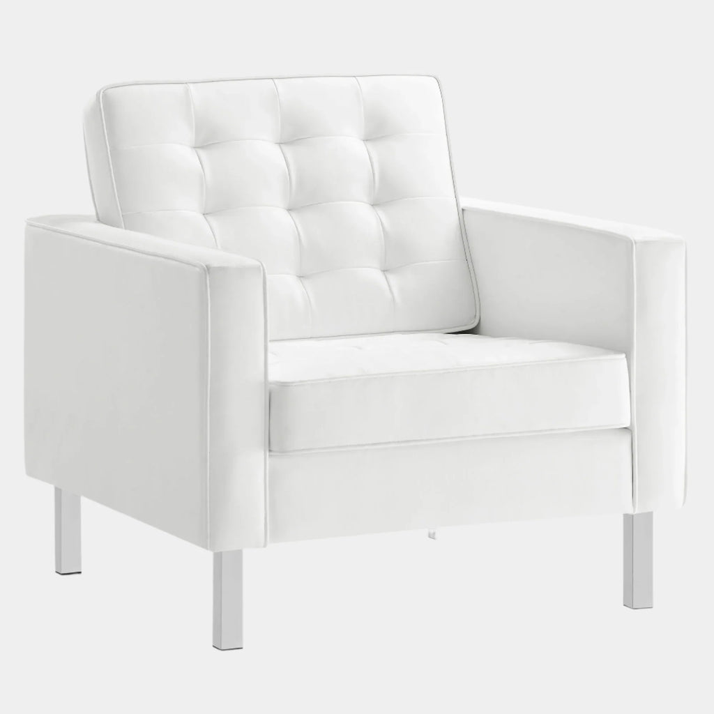 Loft Tufted Vegan Leather Armchair