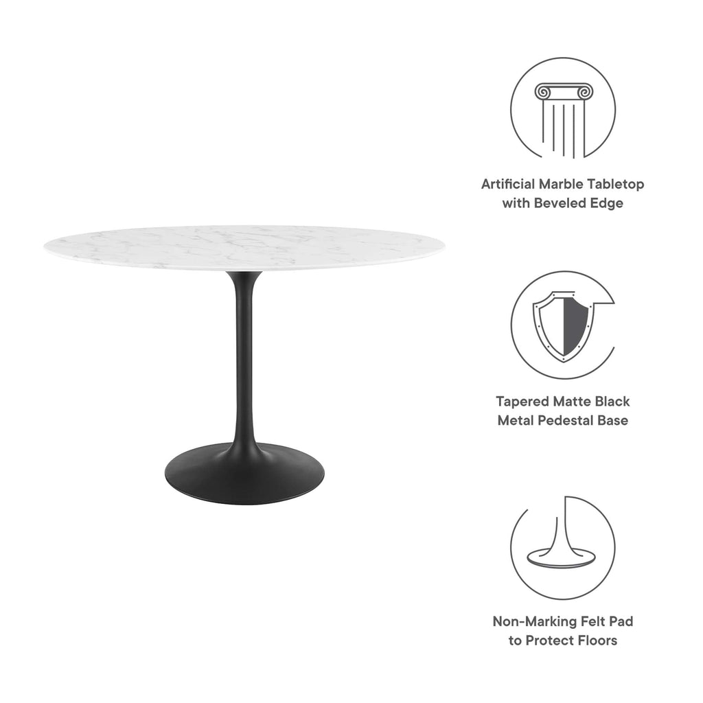 Lippa Oval Artificial Marble Dining Table