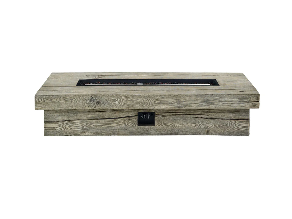 Manteo 70" Rectangular Outdoor Patio Fire Pit Table in Light Gray