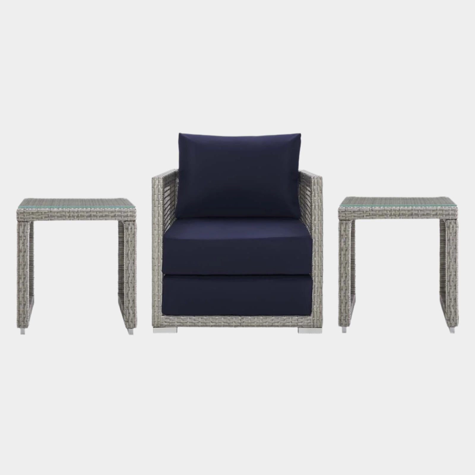 Aura 3 Piece Outdoor Patio Wicker Rattan Set