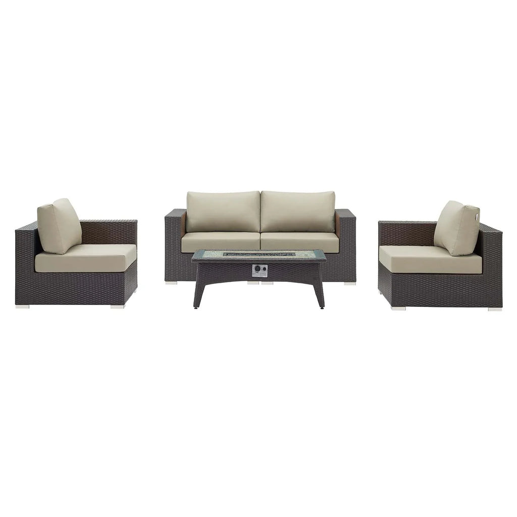 Convene 5 Piece Set Outdoor Patio with Fire Pit