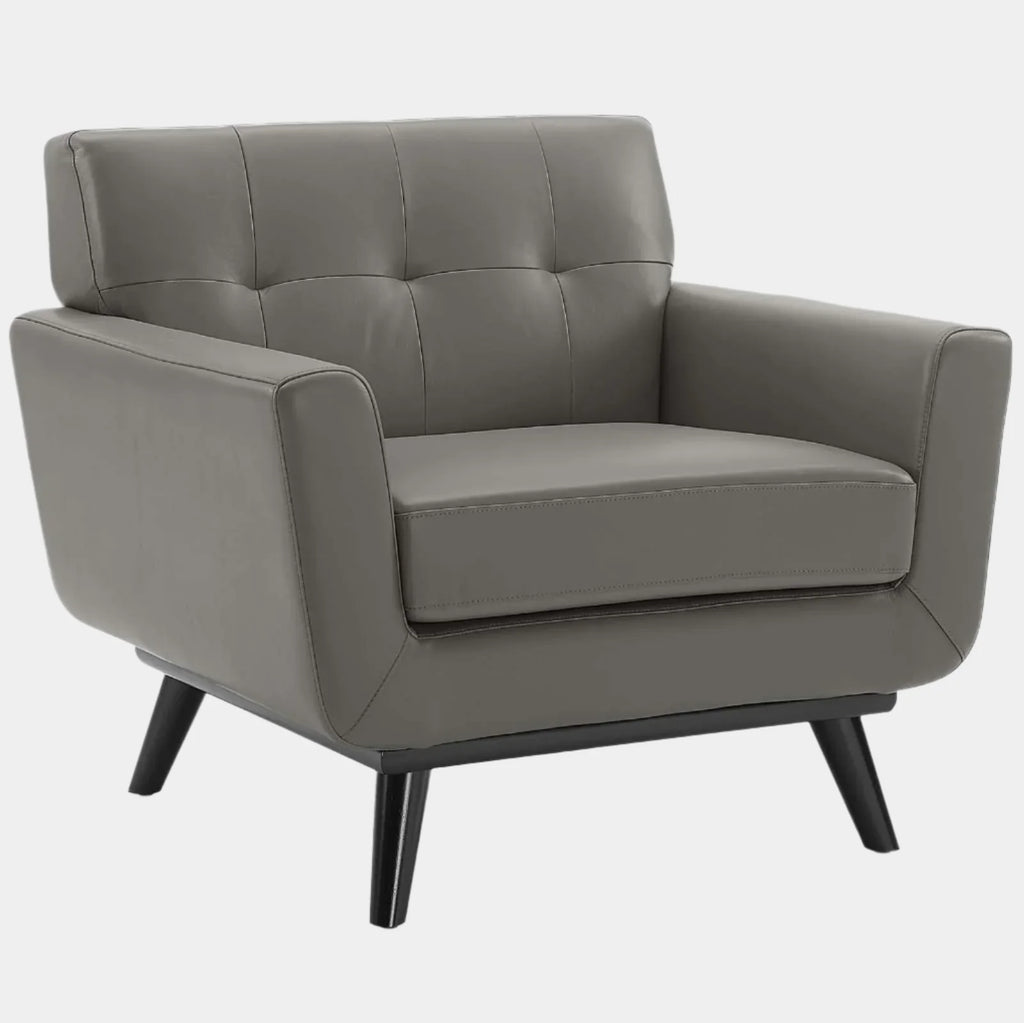 Engage Top-Grain Leather Living Room Lounge Accent Armchair