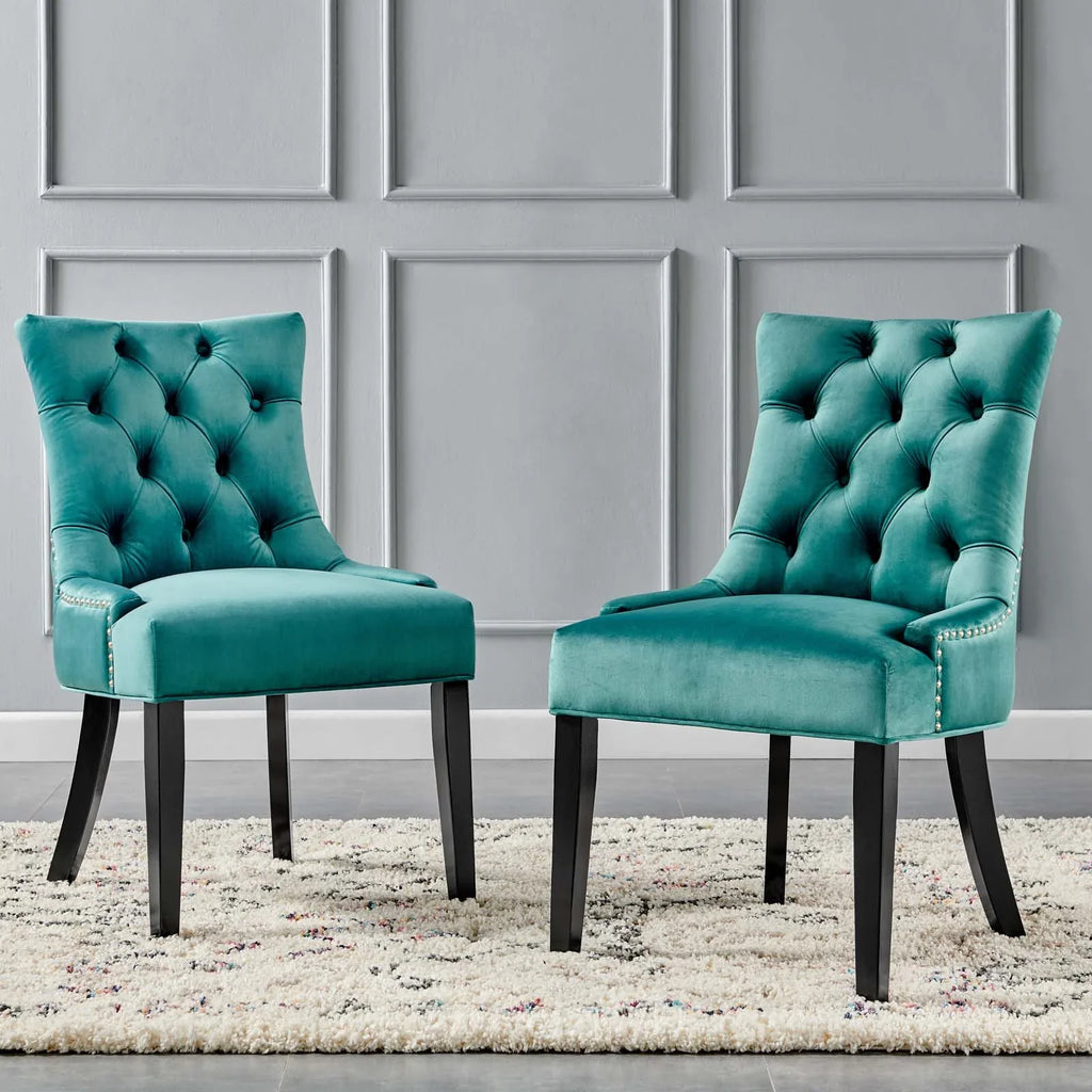 Regent Tufted Performance Velvet Dining Side Chairs Set of 2