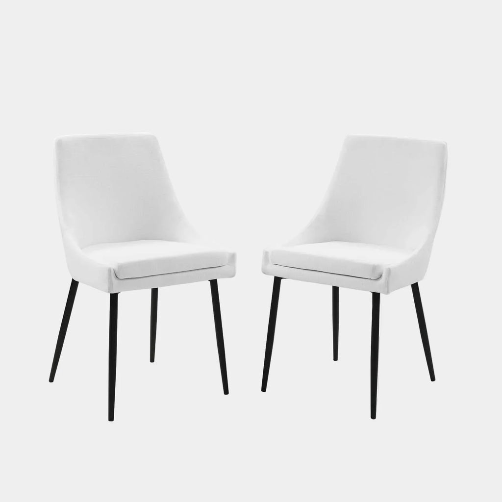 Viscount Upholstered Fabric Dining Chairs Set of 2