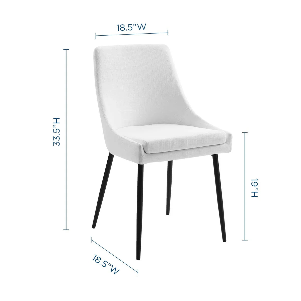 Viscount Upholstered Fabric Dining Chairs Set of 2