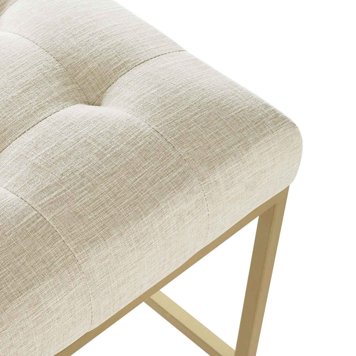Privy Gold Stainless Steel Upholstered Fabric Counter Stool