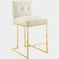 Privy Gold Stainless Steel Performance Velvet Counter Stool