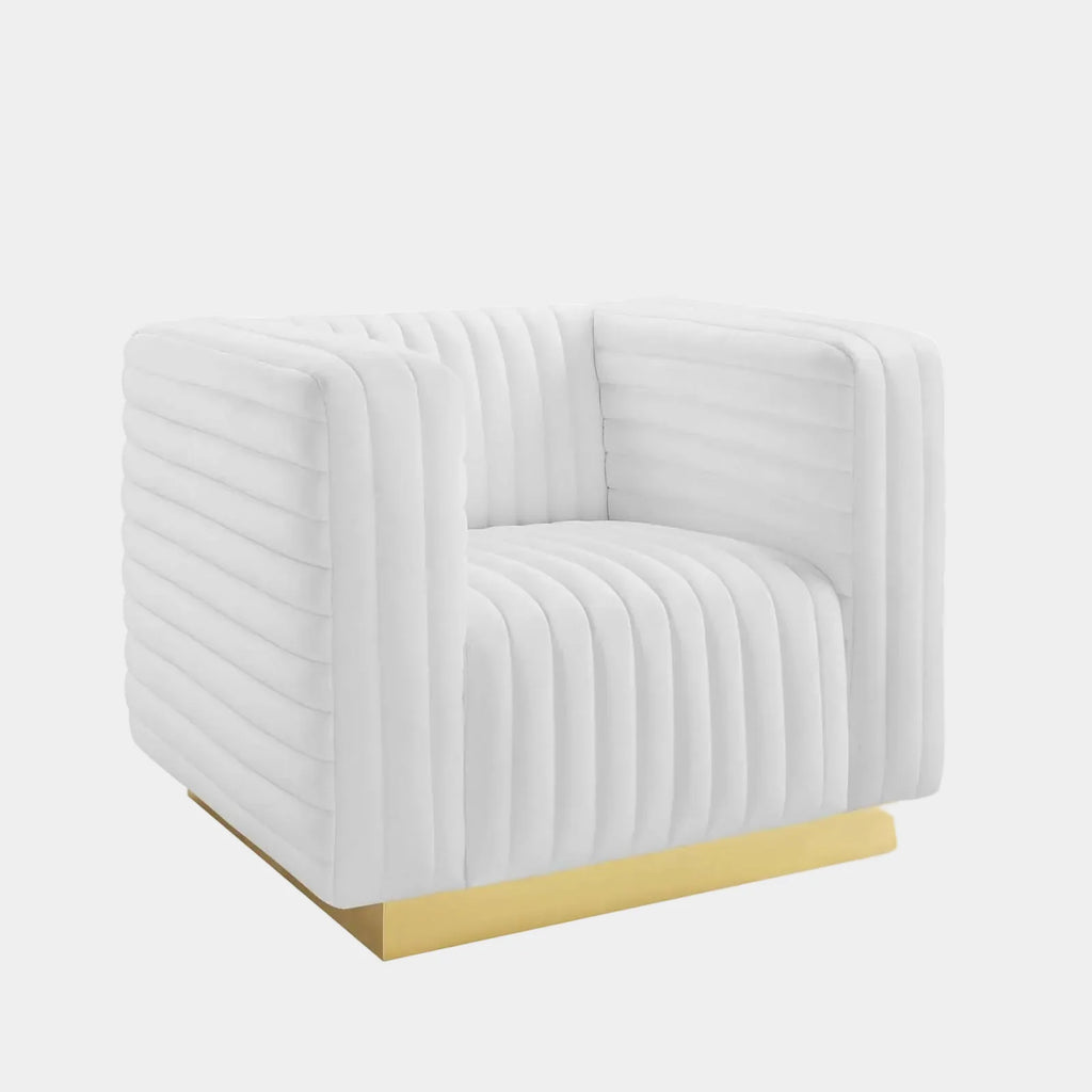 Charisma Channel Tufted Performance Velvet Accent Armchair