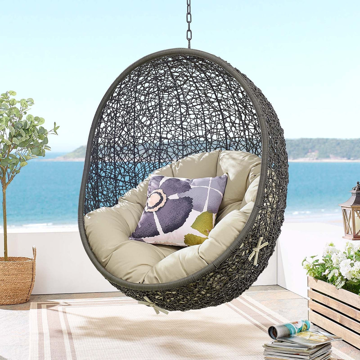 Hide Outdoor Patio Sunbrella® Swing Chair