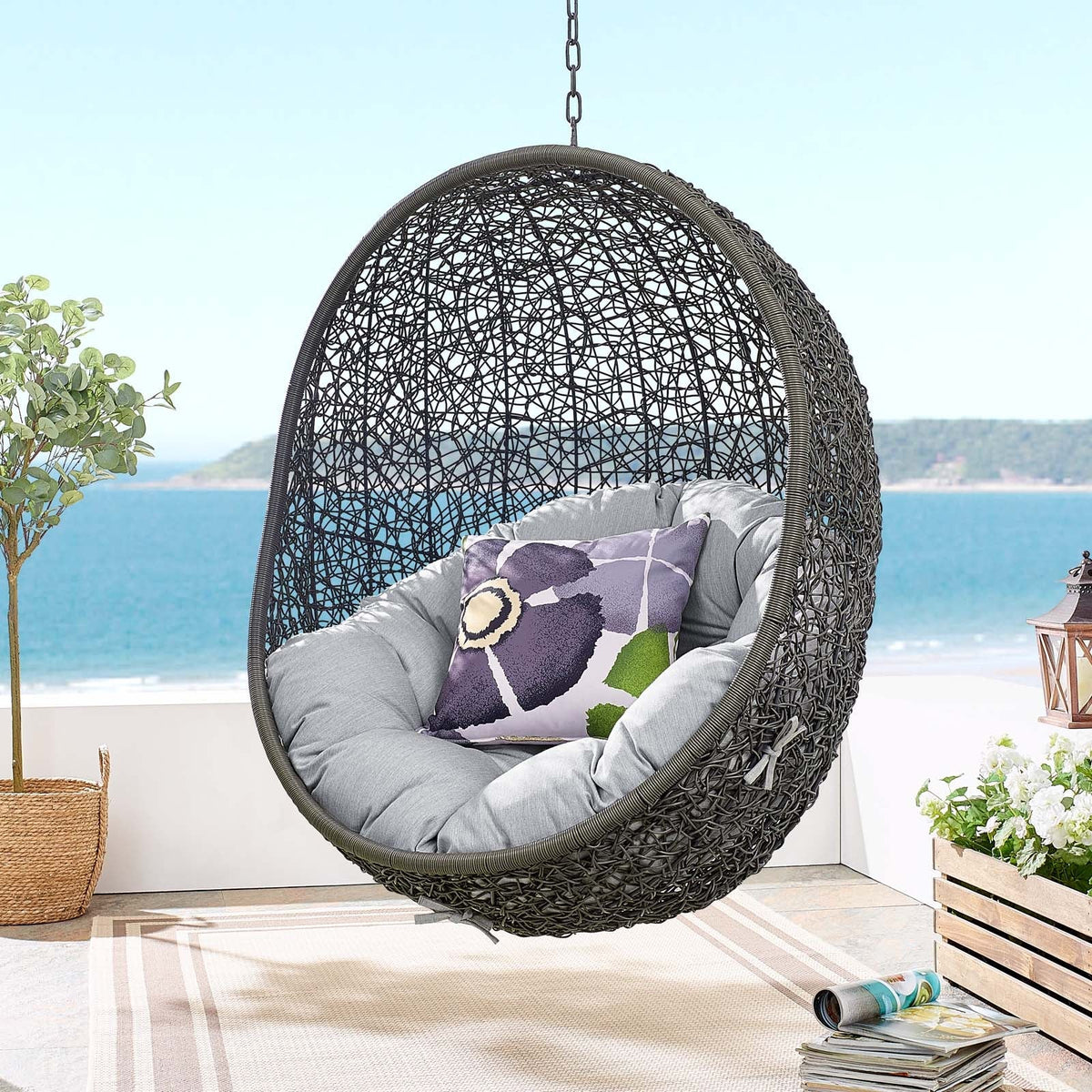 Hide Outdoor Patio Sunbrella® Swing Chair