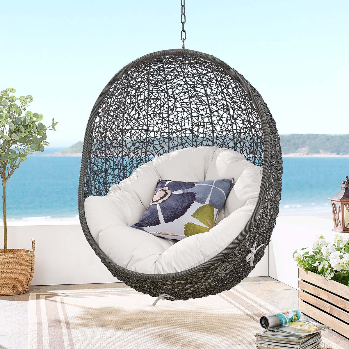 Hide Outdoor Patio Sunbrella® Swing Chair