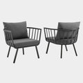 Riverside Outdoor Patio Aluminum Armchair Set of 2