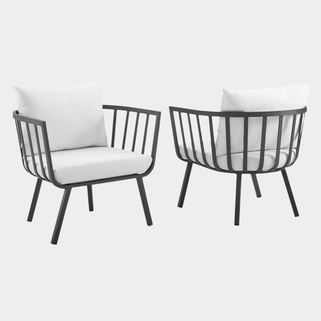 Riverside Outdoor Patio Aluminum Armchair Set of 2
