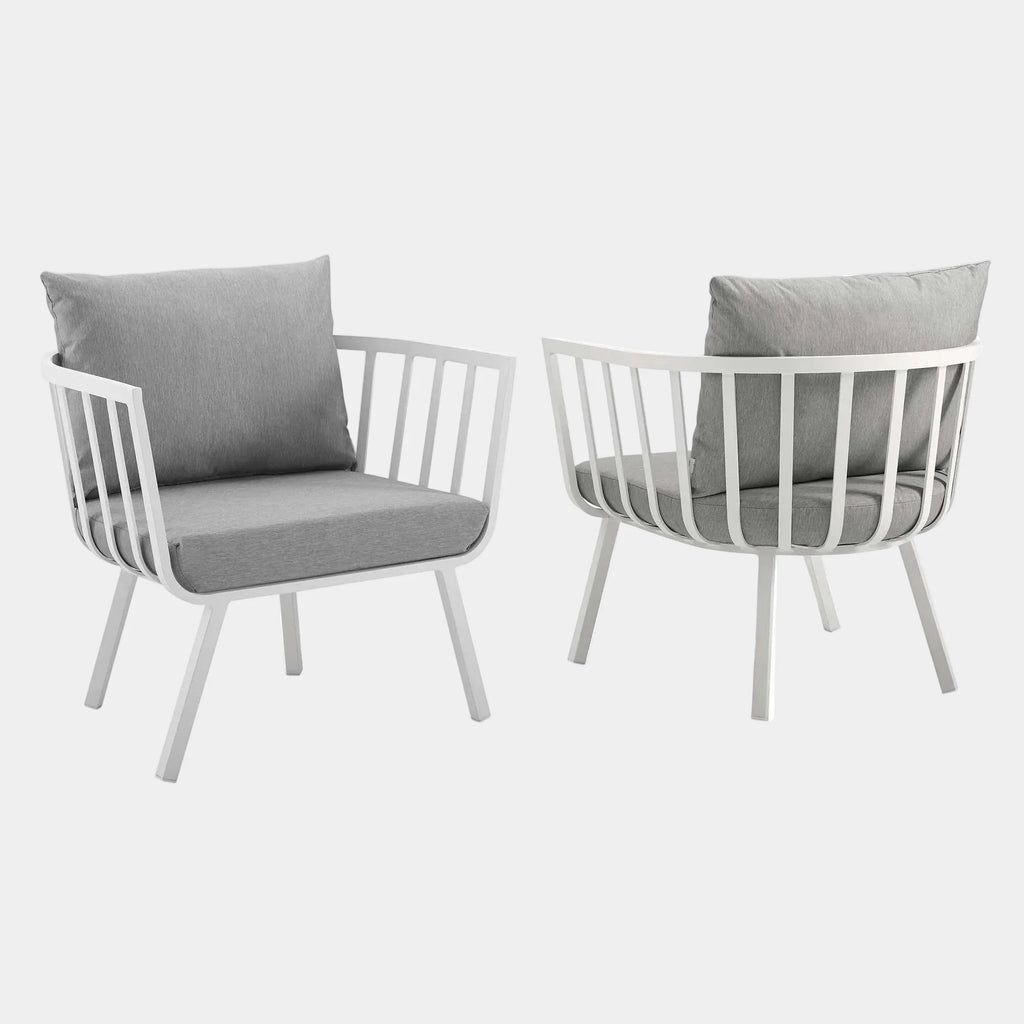 Riverside Outdoor Patio Aluminum Armchair Set of 2