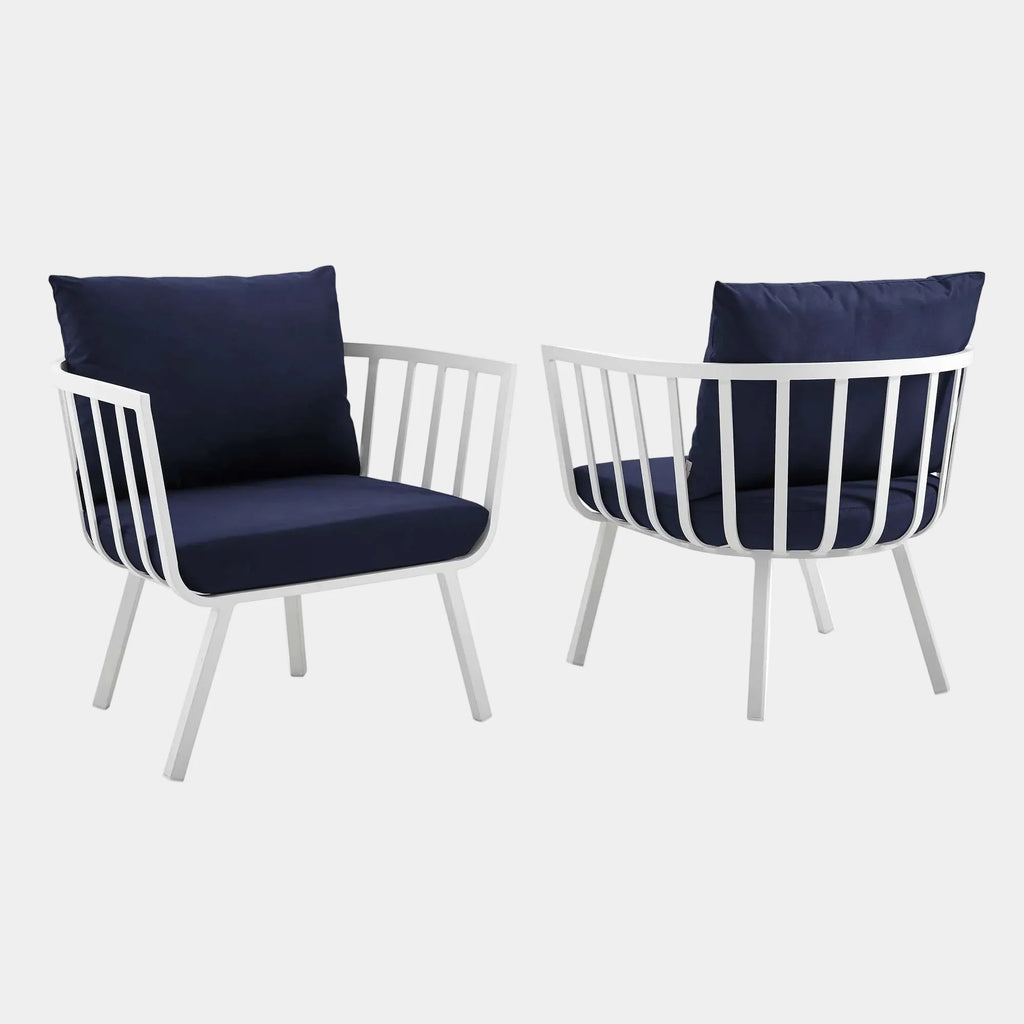 Riverside Outdoor Patio Aluminum Armchair Set of 2