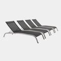Savannah Outdoor Patio Mesh Chaise Lounge Set of 4