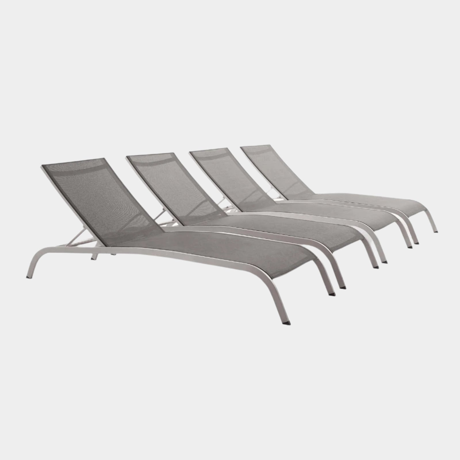 Savannah Outdoor Patio Mesh Chaise Lounge Set of 4