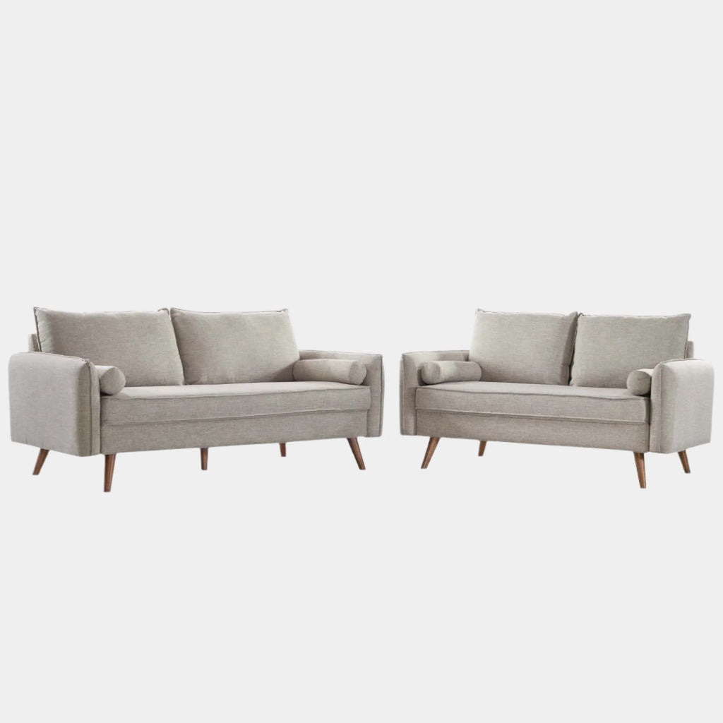 Revive Upholstered Fabric Sofa and Loveseat Set