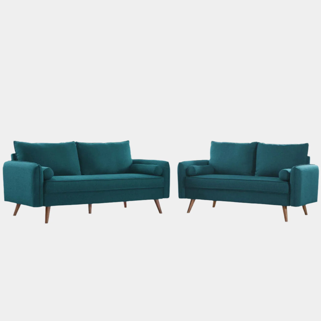 Revive Upholstered Fabric Sofa and Loveseat Set