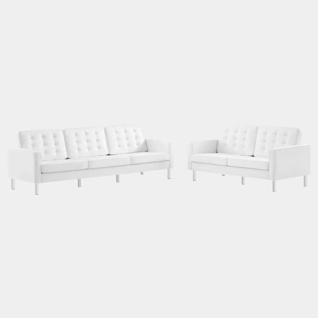 Loft 2-Piece Tufted Vegan Leather Furniture Set