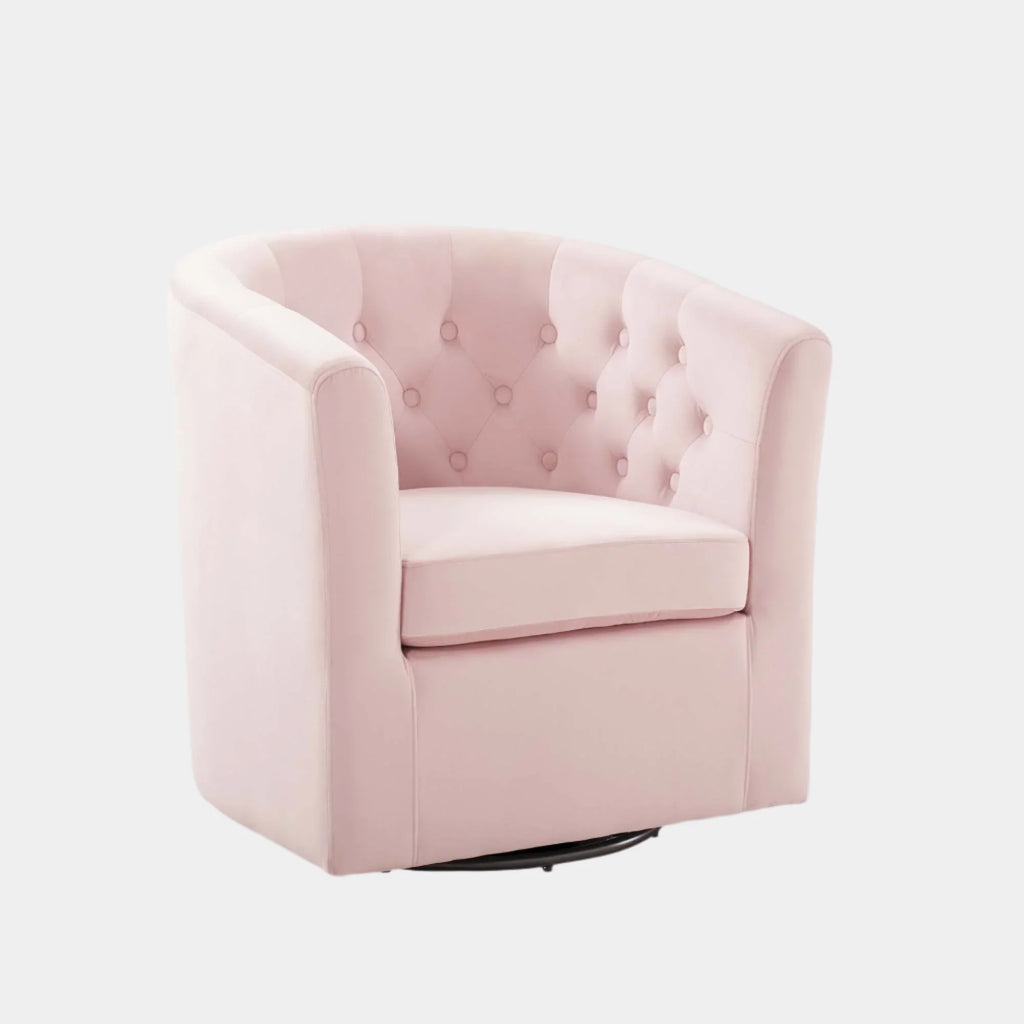Prospect Tufted Performance Velvet Swivel Armchair