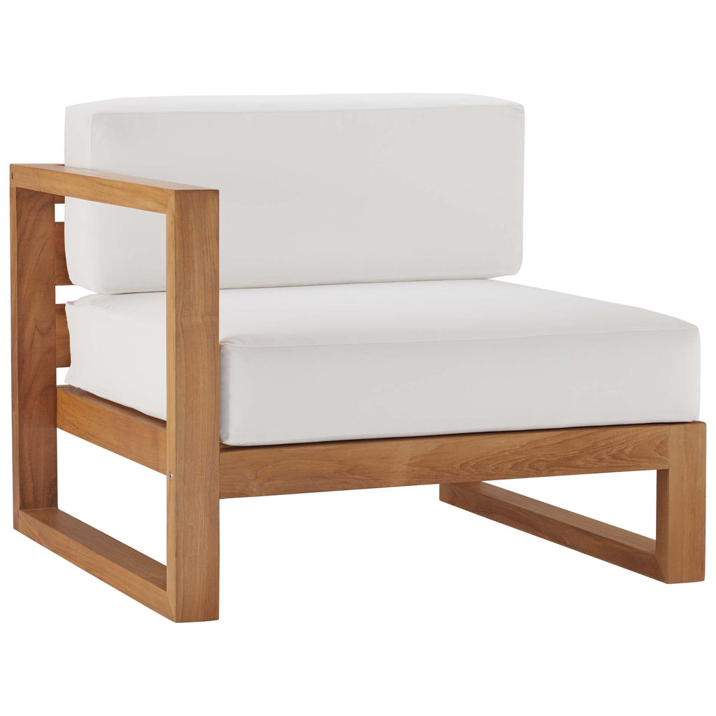 Upland 2-Piece Outdoor Patio Teak Wood Sectional Sofa Loveseat