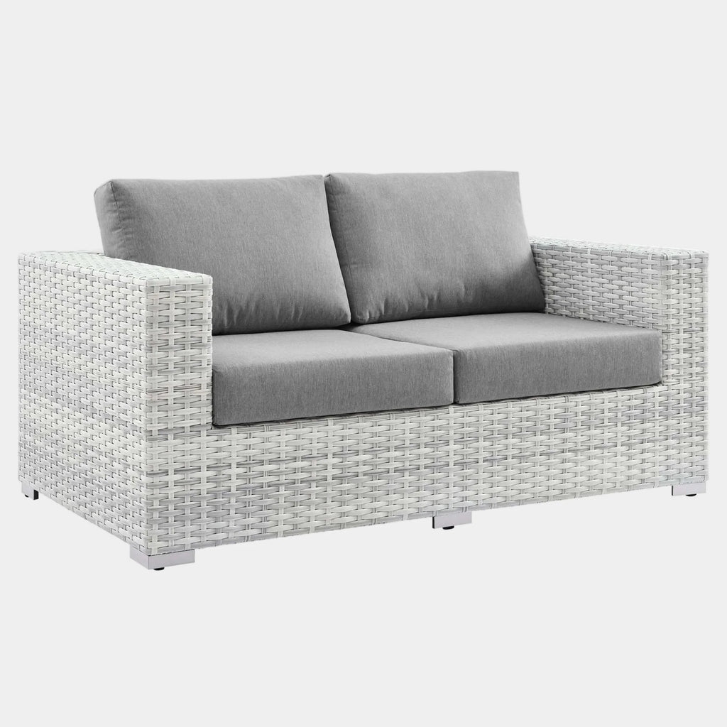 Convene Outdoor Patio Loveseat in Light Gray