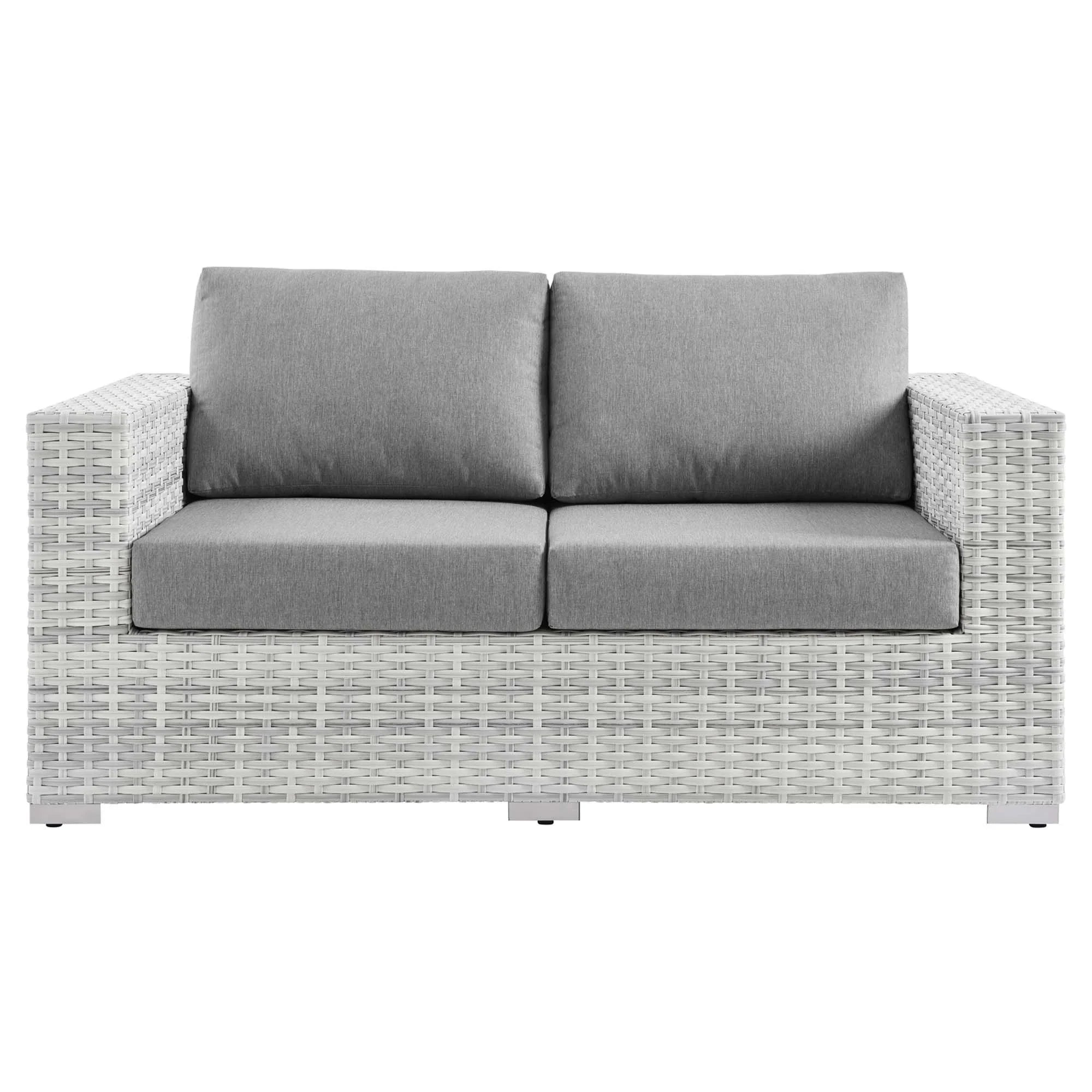 Convene Outdoor Patio Loveseat in Light Gray