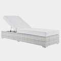 Convene Outdoor Patio Chaise in Light Gray White