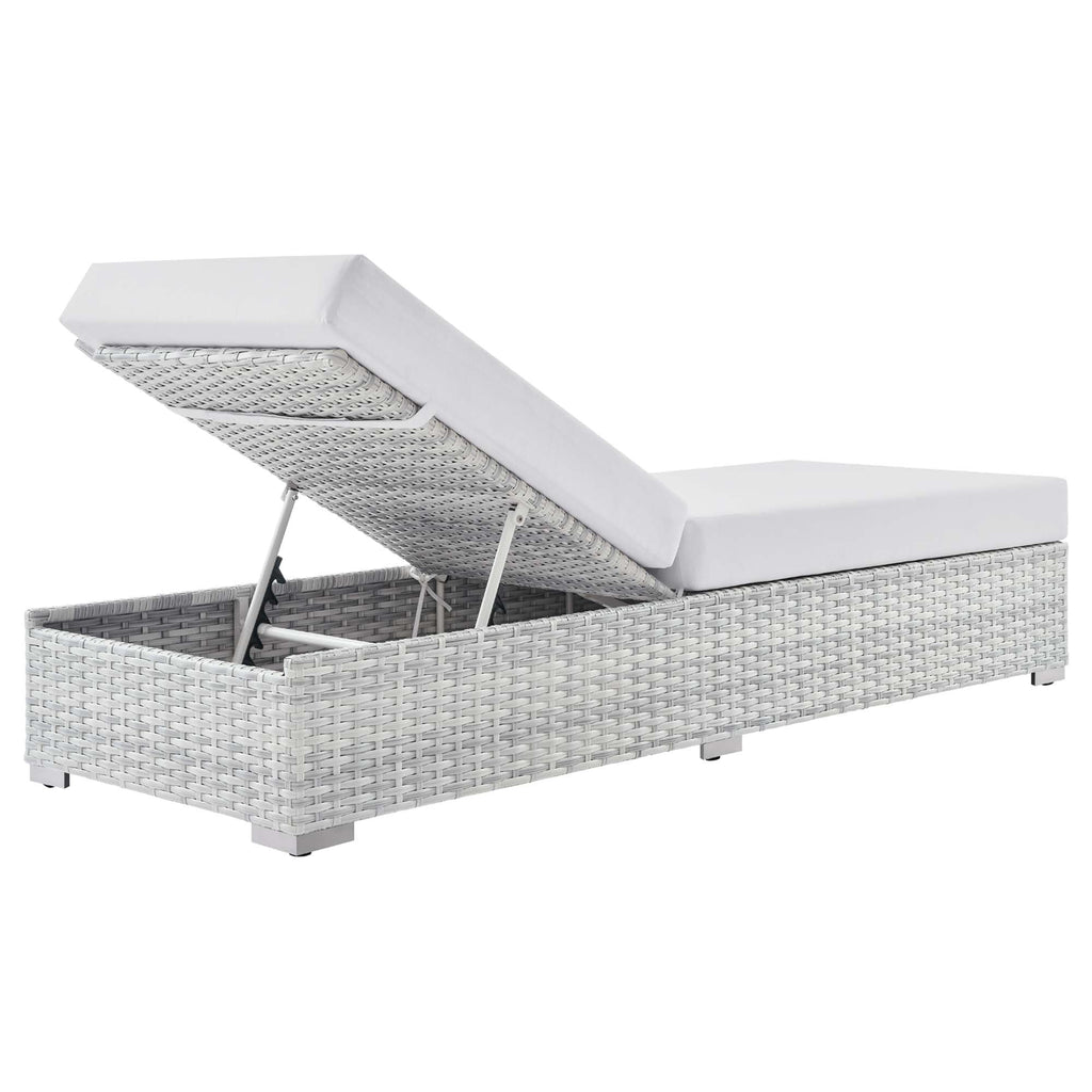 Convene Outdoor Patio Chaise in Light Gray White