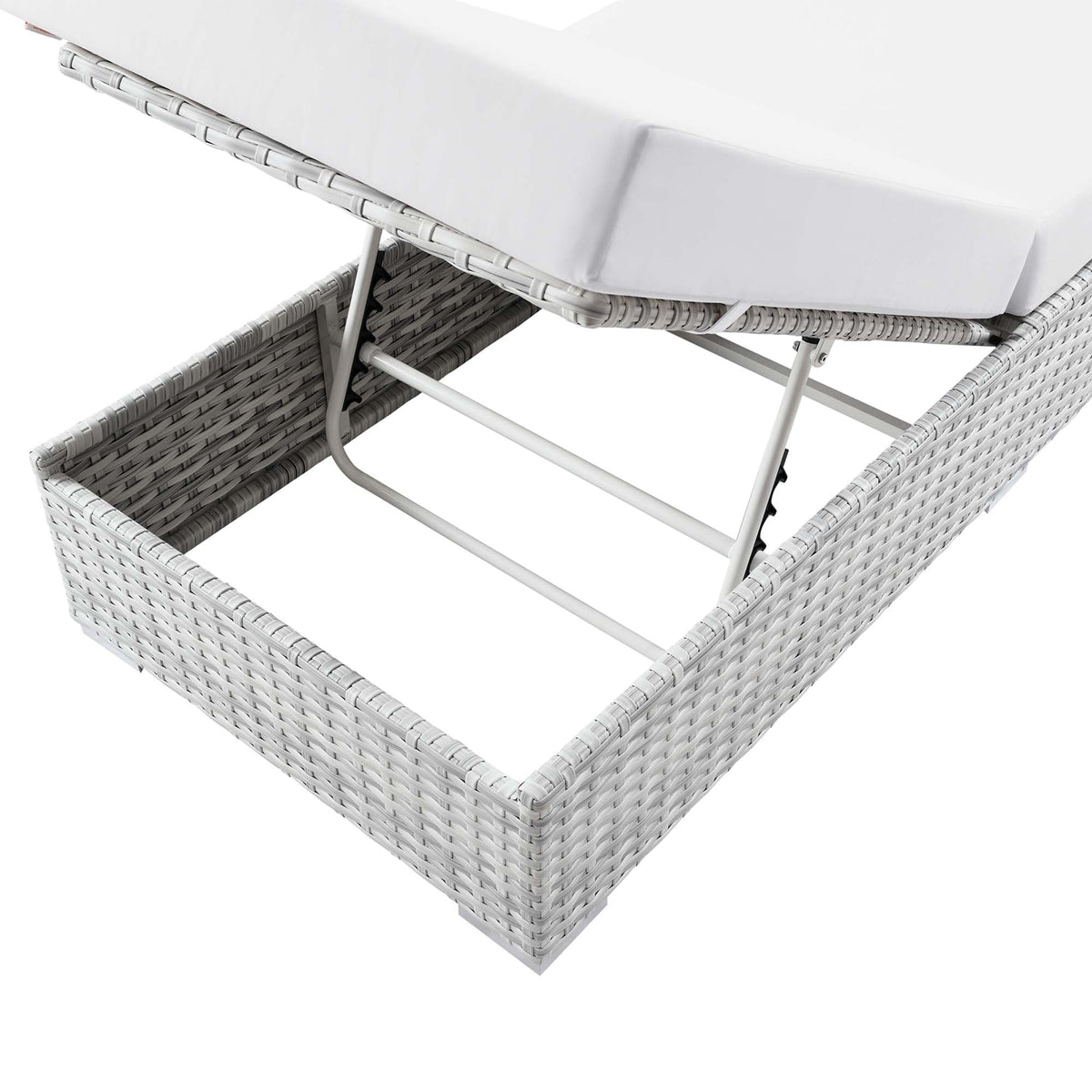 Convene Outdoor Patio Chaise in Light Gray White